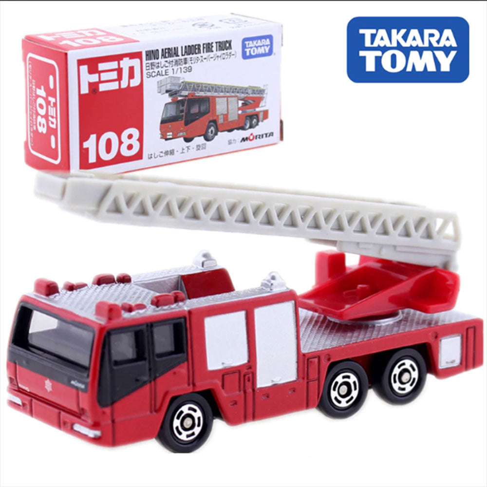 TOMICA NO.108 HINO AERIAL LADDER FIRE TRUCK TOMICA NO.108 HINO AERIAL LADDER FIRE TRUCK